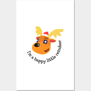 Happy Little Reindeer Posters and Art